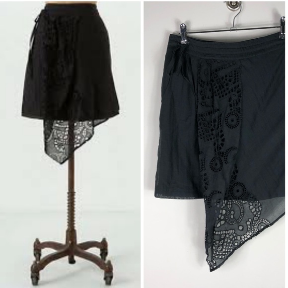 Anthropologie Dresses & Skirts - Anthropologie Leifnotes Silk Blend Black Skirt 631